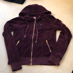 Juicy Couture velvet zip up hoodie